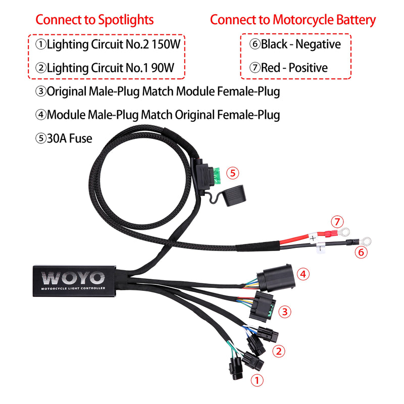 2023 WOYO Motorcycle LED Controller For BMW R1200 R1250 F650 F750 F800 F850 F900 Control the Increased Light by Original Buttons WOYO