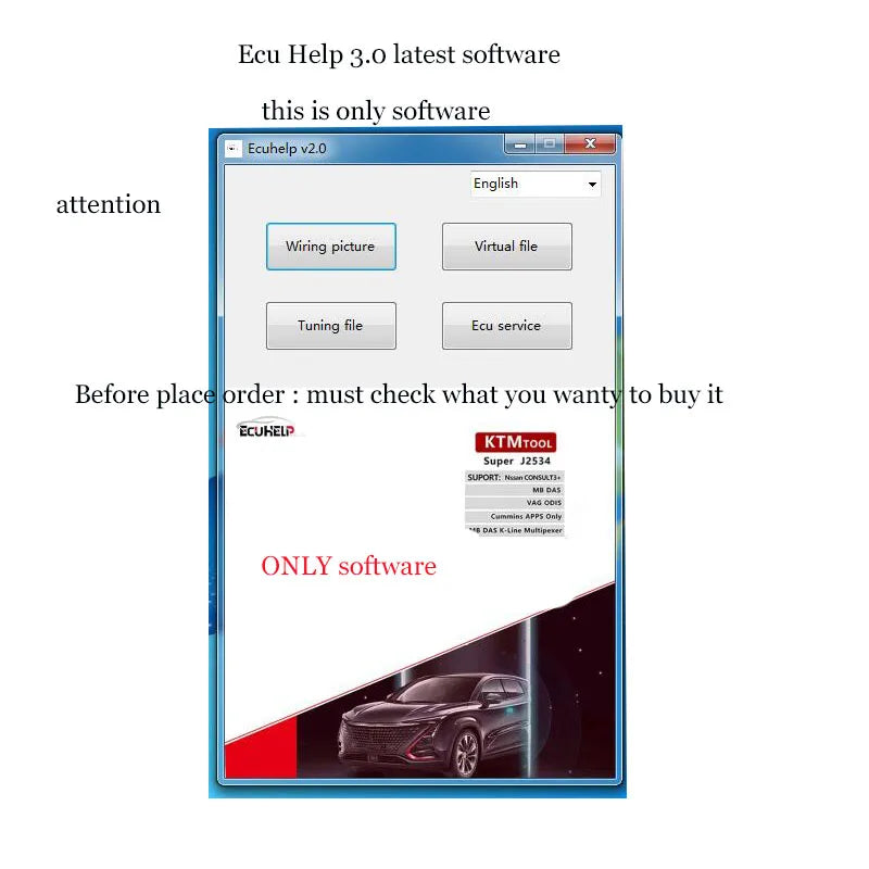 ECU Help 3.0 check ECU Wiring Connecting and Read file can work alone help with all ecu programmer without Device OBDHELPER store