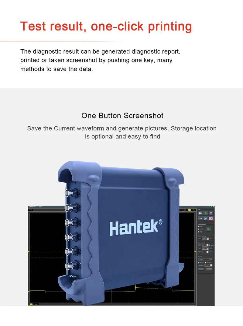 Hantek 8 Channels Automotive Oscilloscope with 80 type Ignition/Sensor/Bus detection/Performe/Starter function 1008B 1008C OBDHELPER store