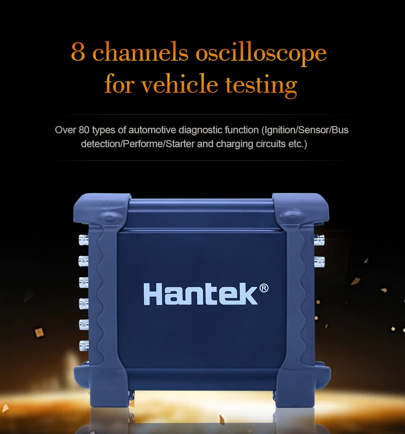 Hantek 8 Channels Automotive Oscilloscope with 80 type Ignition/Sensor/Bus detection/Performe/Starter function 1008B 1008C OBDHELPER store