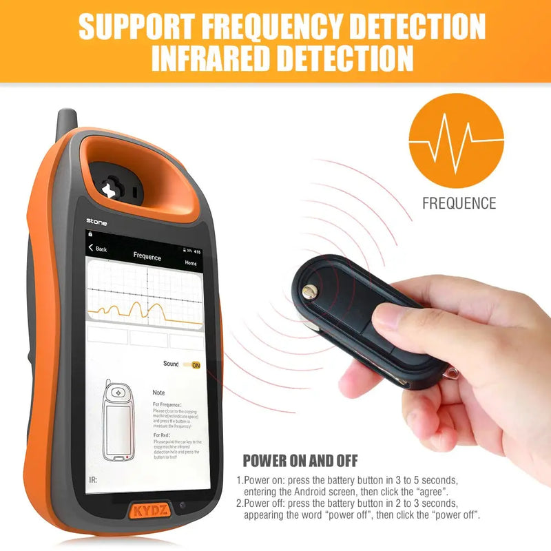 KYDZ Stone Hand Held Key Tool Programmer for Android Version KYDZ Smart Car Remote Key Programmer Chip Generation Identification Copy Smart Card Frequency Test KYDZ