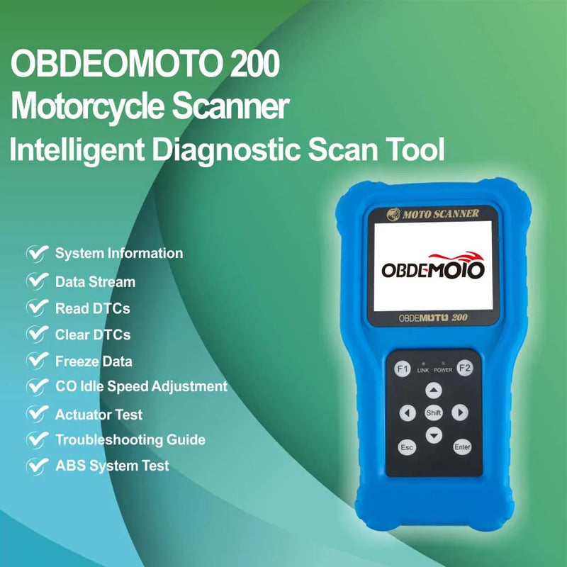 OBDEMOTO200 EFI Motorcycle Scanner for 7 Brand and OBD2 Scanner Diagnostic Tool Scooter Scan Fault Code Reader MST