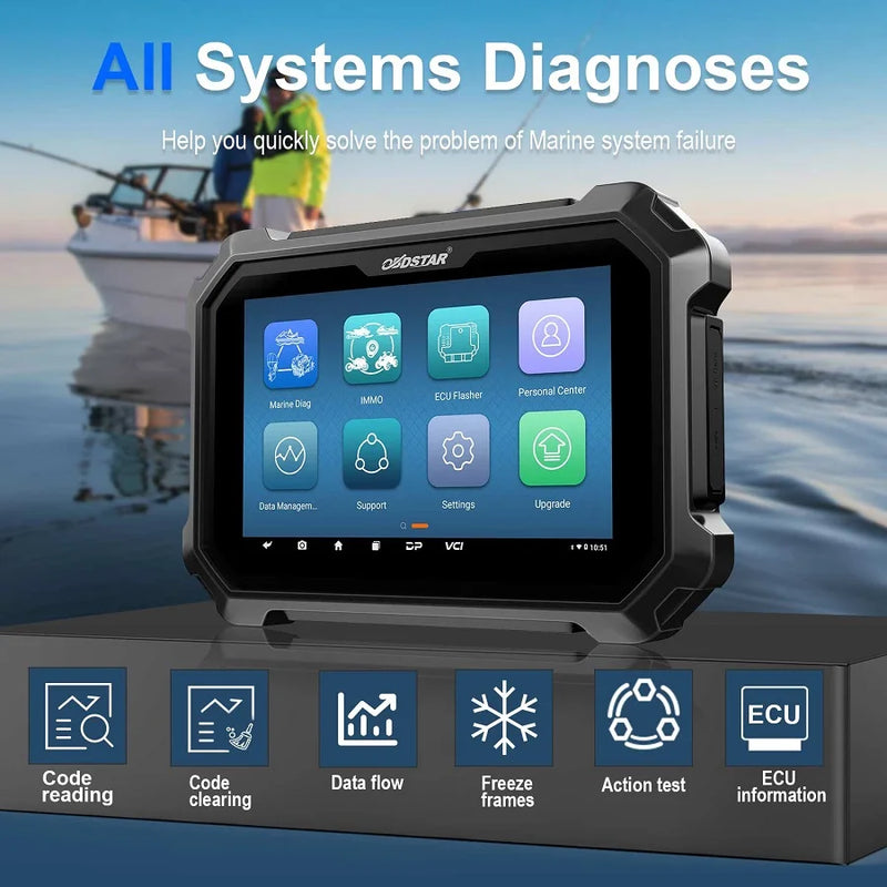 OBDSTAR D800 B PWC Scanner Tablet Personal Watercraft Diag Device Jet Ski Diagnostic Tool Boat Marine Diagnostic Scanner OBDSTAR