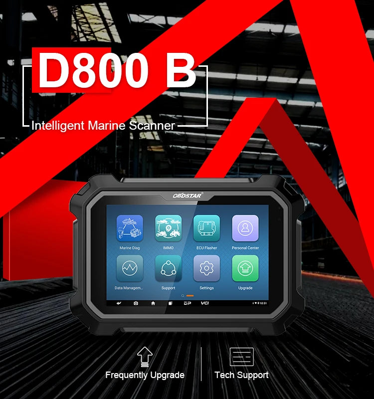 OBDSTAR D800 B PWC Scanner Tablet Personal Watercraft Diag Device Jet Ski Diagnostic Tool Boat Marine Diagnostic Scanner OBDSTAR