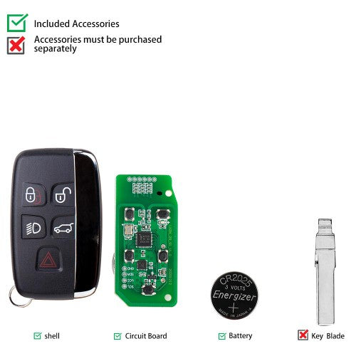 Lonsdor Specific Smart Key for 2015-2018 Land Rover Jaguar 5 Buttons 315MHz/433MHz Lonsdor