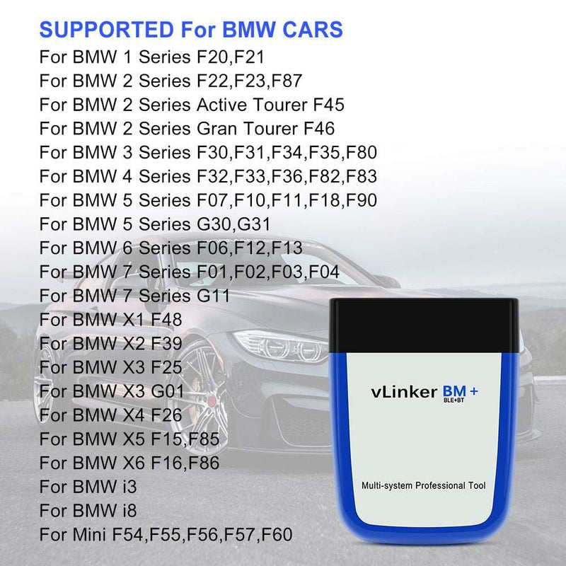 Vgate vLinker BM ELM327 For B M W Scanner wifi Bluetooth 4.0 OBD2 OBD 2 Car Diagnostic Auto Scan Tool Bimmercode ELM 327 V15