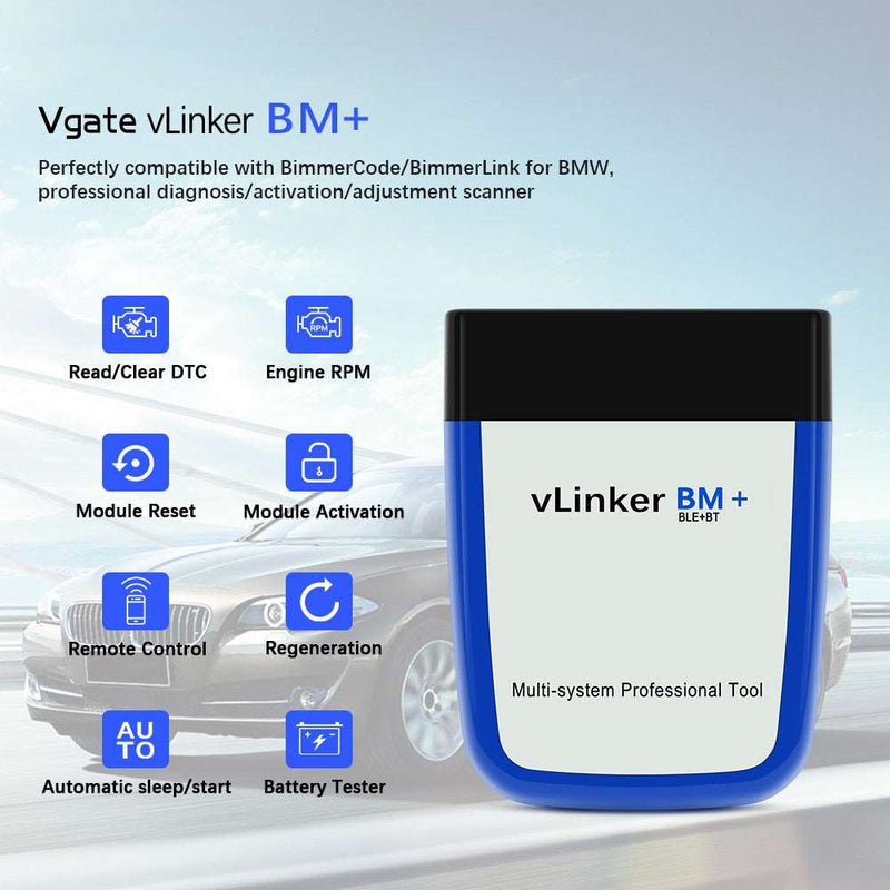 Vgate vLinker BM ELM327 For B M W Scanner wifi Bluetooth 4.0 OBD2 OBD 2 Car Diagnostic Auto Scan Tool Bimmercode ELM 327 V15