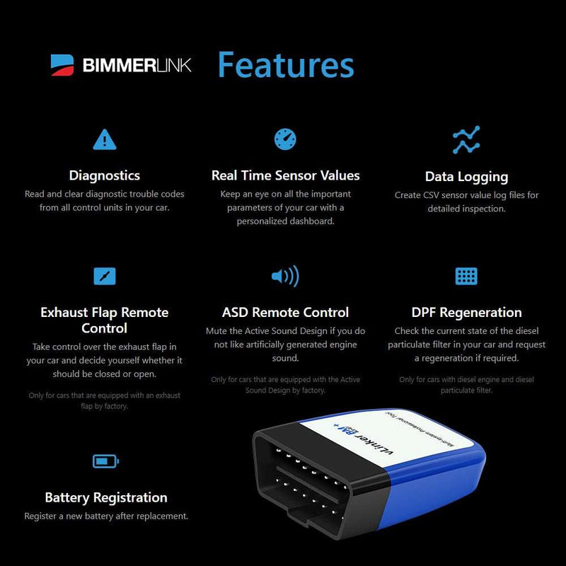 Vgate vLinker BM ELM327 For B M W Scanner wifi Bluetooth 4.0 OBD2 OBD 2 Car Diagnostic Auto Scan Tool Bimmercode ELM 327 V15