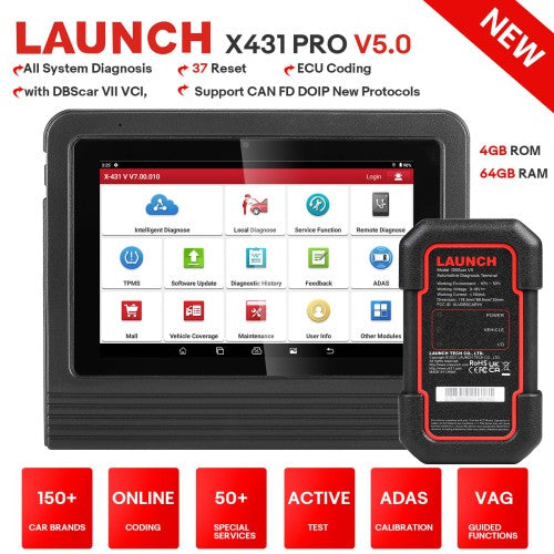 2024 Launch X431 V 5.0 (X431 Pro) 8inch WifiBluetooth Full System Diagnostic Tablet with DBScar VII Support CANFD Multi-Languages Launch X431