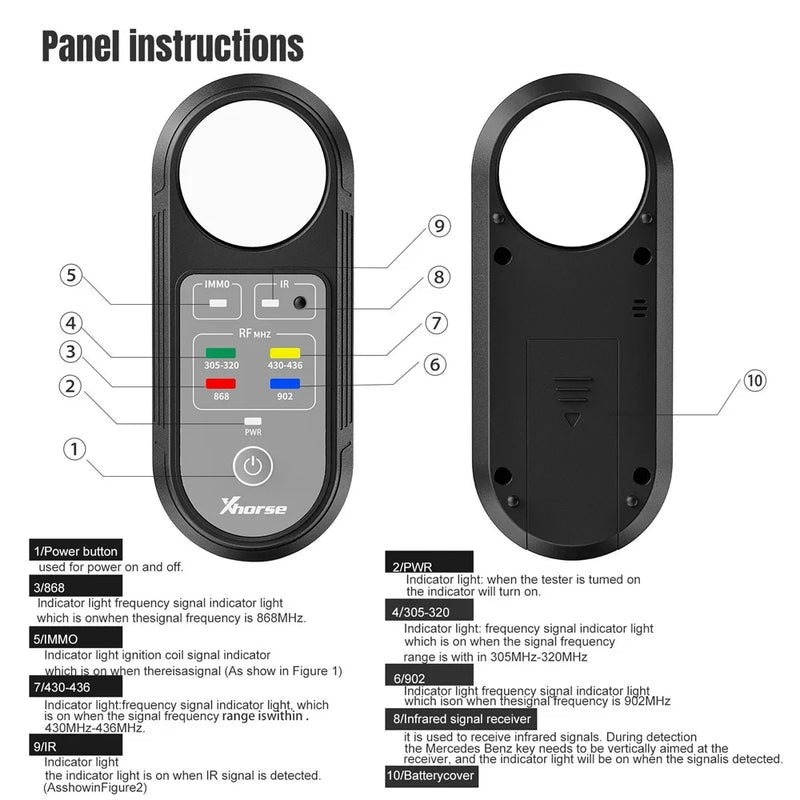 Xhorse XDRT20 V2 Remote Frequency Tester V2 Infrared Signal Detection Support All Car Key 315Mhz 433Mhz 868Mhz 902Mhz