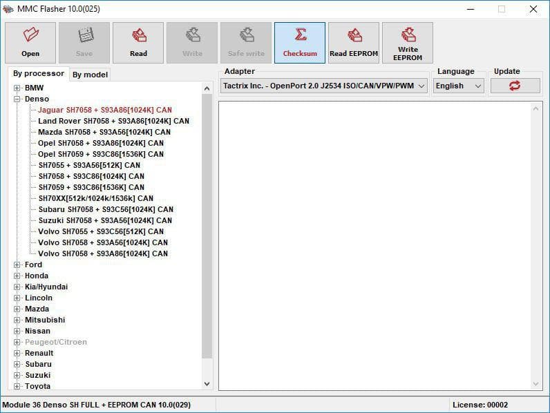 MMC Flasher Module 2 License for Mitsubishi M32r