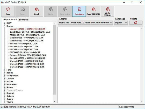 MMC Flasher Module 28 license For Ford EMS2204