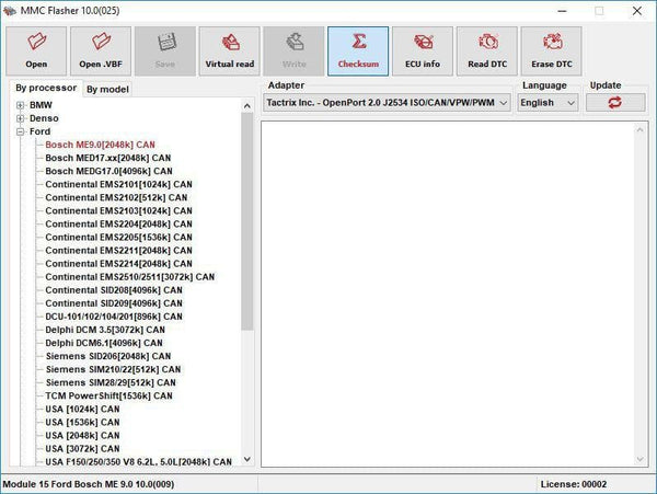 MMC Flasher Module 20 license for Kia/Hundai EDC17