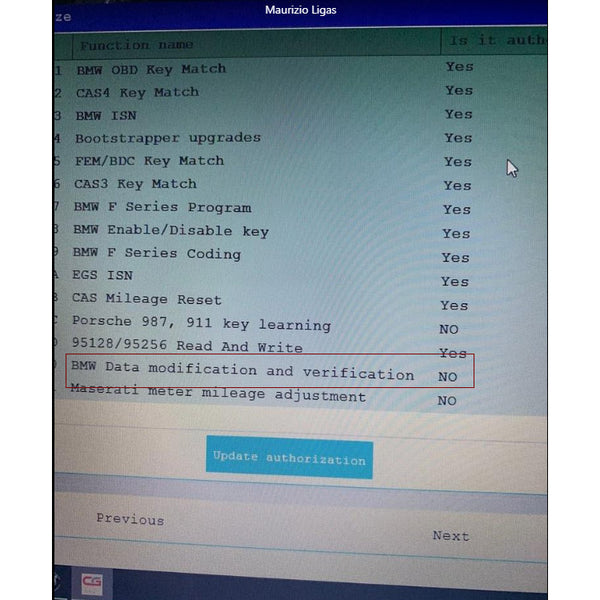 BMW Data Modification and Verification for CGDI Prog BMW MSV80 Key Programmer A0000010