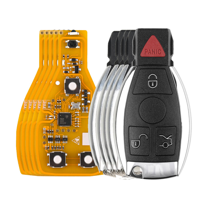 5pcs Xhorse VVDI BE Key Pro Yellow Color Verion No Points with Smart Key Shell 3 Buttons 4 Buttons with Panic for Mercedes Benz XHORE