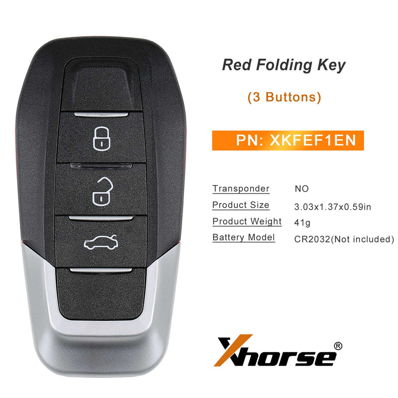 2023 Newest XHORSE XKFEF1EN FA.LL Ferrari 3 Buttons Bright Red Folding Universal Remote Key 5pcslot Xhorse